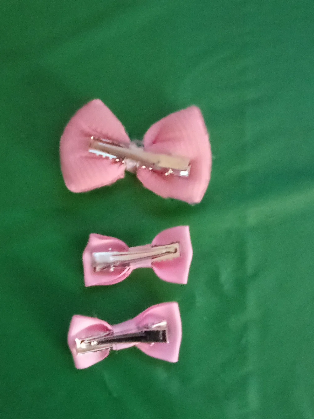 Pink Sequin & Grosgrain Bow Hair Clip Set for Kids ( Home )